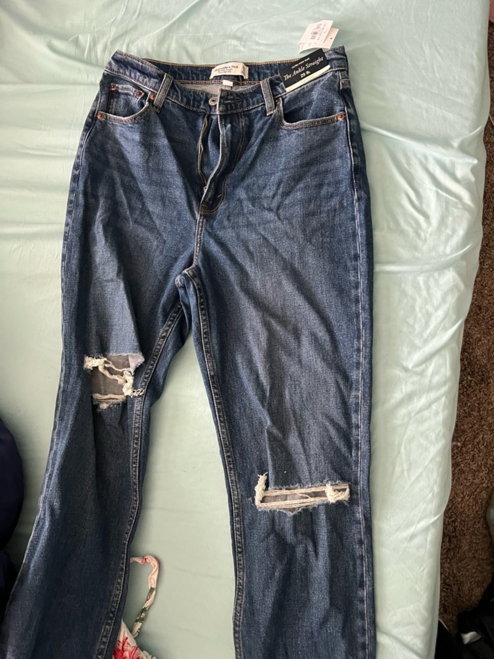 Abercrombie & Fitch The Ankle Straight Jeans - Blue - Picture 2 of 2